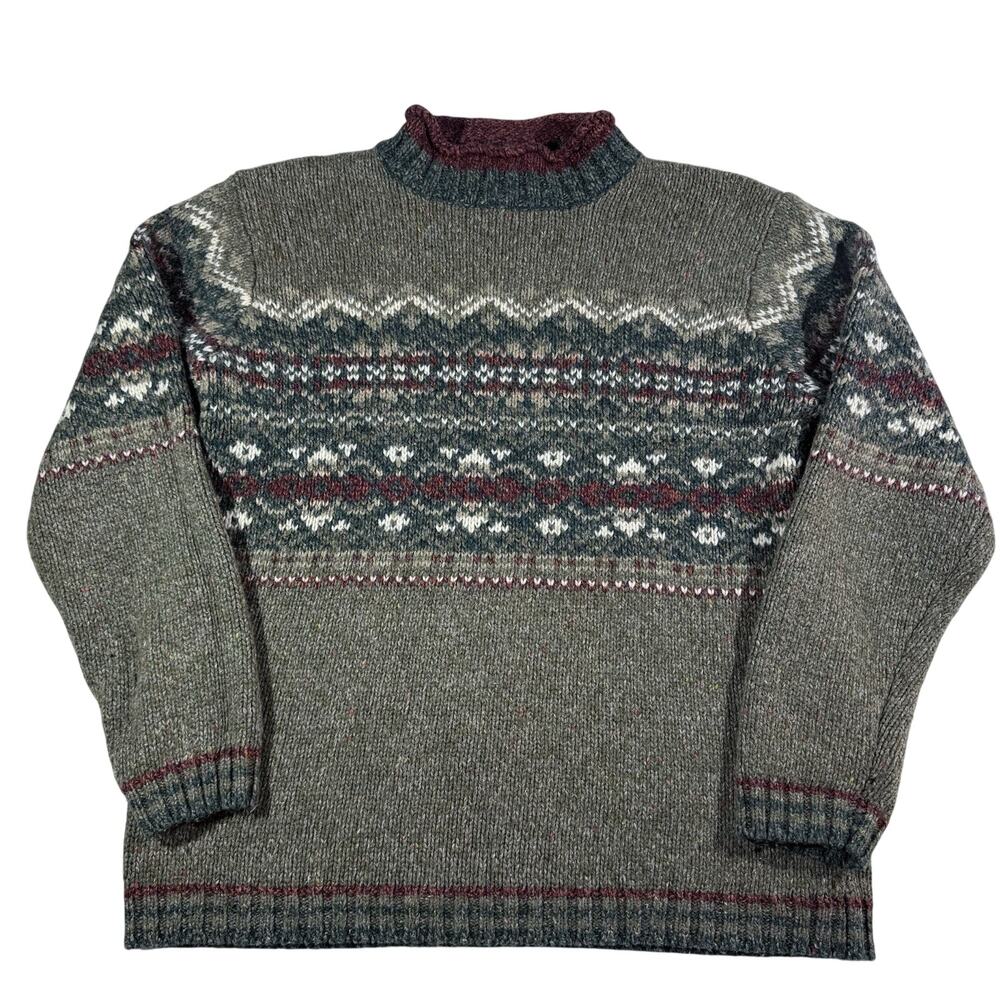 Vintage High Sierra Sweater Mens L Multicolor Knit Pullover Wool Sweatshirt